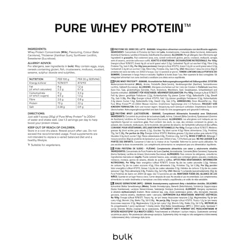 Bulk Protéine Whey en Poudre, Banane, 1 kg