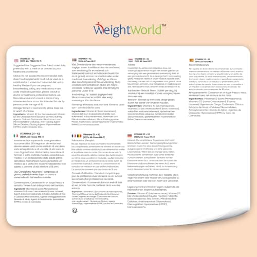 Vitamines D3 K2 (MK7) 100 % Pure 365 Comprimés - Combinaison Vitamine D3 2000 UI + Vitamine K2 200 μg - Pour les Os, Muscles, le Système Immunitaire, la Coagulation Sanguine Vitamine du Soleil EFSA