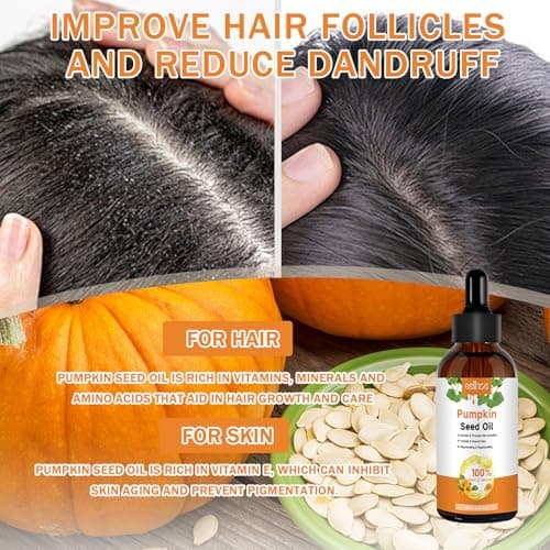2 pièces Pumpkin Seed Oil,Huile de Graines Citrouille pour Cheveux,Huile de Pepin de Courge,Huile Cheveux Favorise la Croissance des Cheveux,Pour le Traitement de la Chute des Cheveux