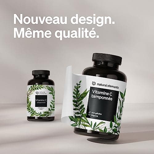 Vitamine C tamponnée 500 mg – 365 gélules véganes – produit doux pour l’estomac, pH-neutre, sans acide – issu de la fermentation de maïs sans OGM – fabriqué et contrôlé en laboratoire en Allemagne.