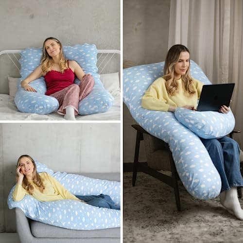 MAKOSAS KomfortKissen Original - Coussin orthopédique de qualité supérieure - Coussin de corps - Coussin de positionnement latéral - Pour un meilleur sommeil et contre les maux de dos - 100 x 150 cm
