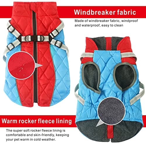 Oslueidy Manteaux d'hiver, Imperméable Veste pour Chien, Animal Chiot Veste Gilet, Chiot Vêtements Coat, Veste d'habillement Chien pour Petits Chiens (Rouge, XS)