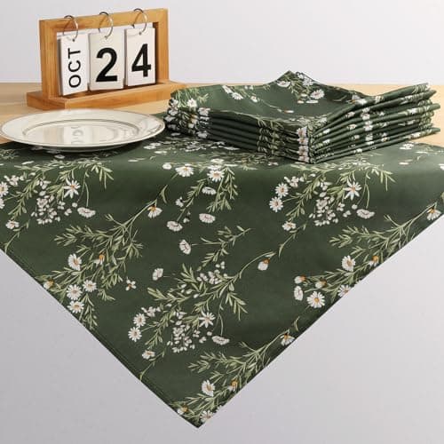 Arquiel Serviettes de Table Lot de 6, Serviettes en Tissu 100% Coton Doux et Confortable Réutilisables Serviettes pour Le dîner en Famille Mariage Cocktail Cuisine(45 cm x 45 cm)