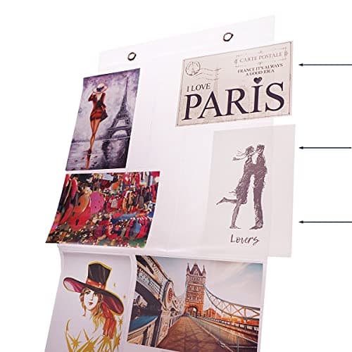 Porte-Photos Mural à Pochettes Transparentes - Format Portrait et Paysage - 20 Pochettes de 10 x 15 cm
