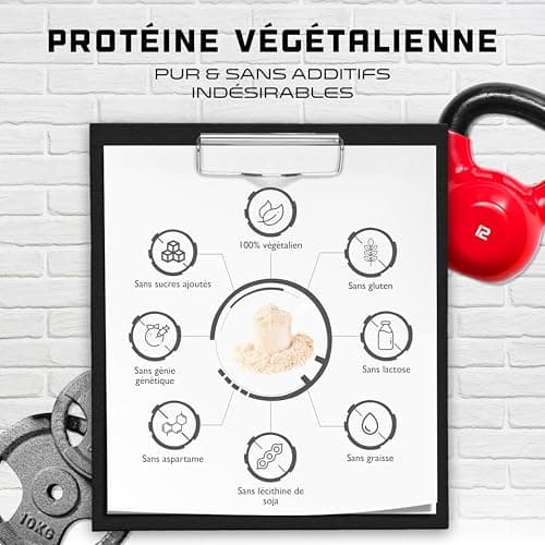 Poudre de protéine végétalienne - Protéine végétale de pois, riz, amande et chanvre - Sans soja - Délicieuse & crémeuse - (750 g, Vanille Cassis)