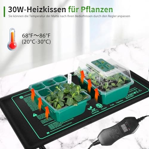 HOSPAOP Tapis Chauffant pour Plantes avec Thermostat, Serre chauffante intérieure Mini 25 x 52,5 cm, pour semis, Animaux domestiques et terrariums de Reptiles, 50 Watts