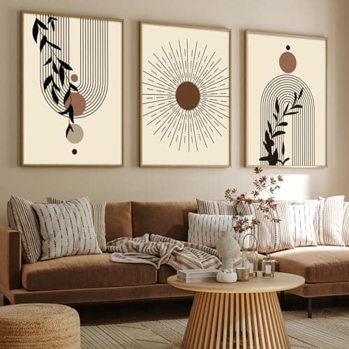 WZXGHE Lot de 3 posters abstraits - Plante géométrique - Impression d'art - Poster moderne pour salon et chambre à coucher - Sans cadre - A, 3 x 40 x 60 cm