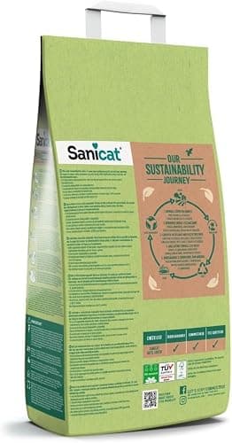 Litière Végétale Agglomérante Active Natura 100% Green, Haute Absorption et Formation d'agglomérats de manière Naturelle, Produit recyclé, biodégradable et compostable, 4 x 2.5 kg