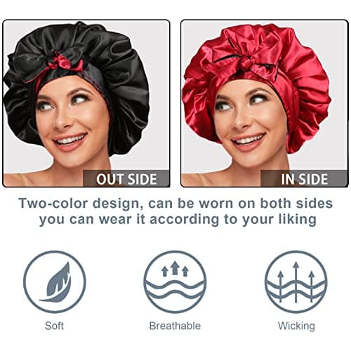 Coubeau Bonnet de Sommeil en Satin Soie pour Bonnet de Nuit Bonnet de Cheveux pour la Nuit pour Femmes Bonnet de Cheveux en Soie pour Femmes