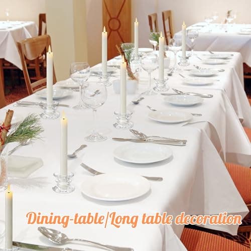 Lot de 8 Bougeoir Verre pour Bougies Bâtons, Chandelier Bougeoir Transparents pour Centre de Table Mariage,Élégants Chandeliers pour Table décorations