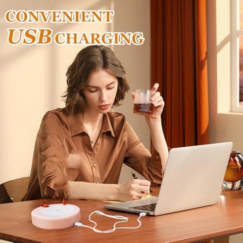 HASAIKA® Chauffe Tasse de Café, USB Coaster Warmer Chauffe-Tasse, Convient pour réchauffer Les Boissons telles Que Le café, Le thé et Le Lait à la Maison ou au Bureau (Rose)