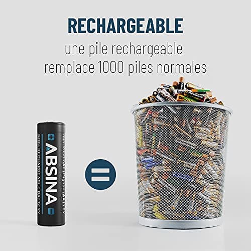 ABSINA 4X Pile Rechargeable AAA pour Téléphone 800 mAh NiMH - Piles AAA Rechargeables 1,2V pour Telephone, Piles Rechargeables, Pile AAA Rechargable, Batterie AAA Rechargeable, accu AAA Rechargeable