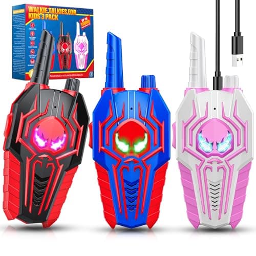 Toyokid Jouet Garcon 3 4 5 6 7 8 9 10 Ans, Talkie Walkie Enfants Rechargeable Jouet Fille 3-10 Ans Spider Talkie Walkie Cadeau Garcon Fille 3 4 5 6 7 8 9 10 Ans Toki Walki Jeux d'extérieur Enfant