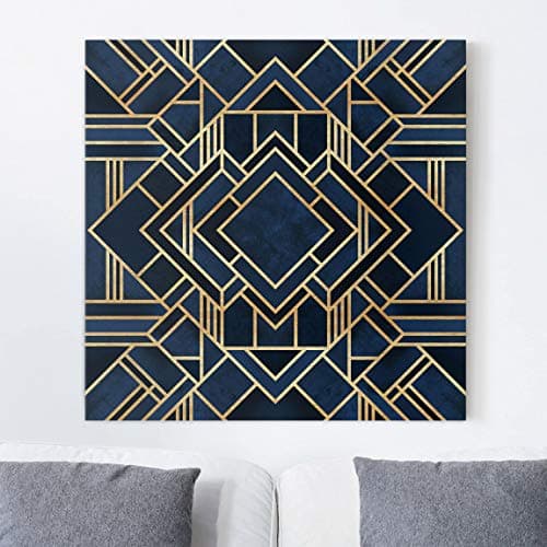 Bilderwelten Tableau Impression sur Toile Art Deco Gold Image, Peinture Murale 40 x 40cm