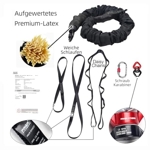 Bungee Cord Exercice de Fitness à l'élastique pour Les gymnases, Les Studios de Yoga, la Maison (Plage de Poids 61-75kg)