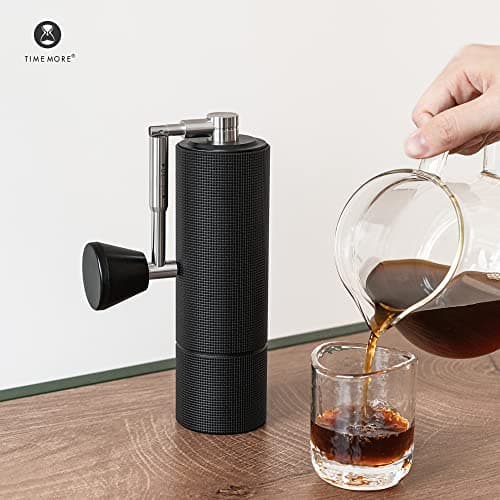 TIMEMORE Chestnut C3 MAX PRO Moulin à Café Manuel avec Poignée Pliable, Bavure conique en Acier Inoxydable, Réglage Interne Ajustable, Moulin à Café Manuel pour Espresso Café à Filtre - Noir