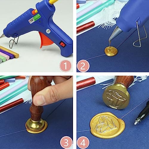 30 pièces 7mm bâtons de cire pour pistolet à colle,PORXFLY Mini bâtons de cire pour cartes, enveloppes, invitations de mariage, emballage de cadeaux, emballages de vin (Glod)