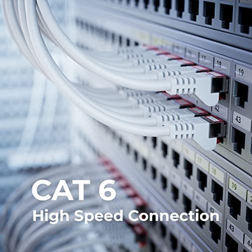 deleyCON 10x 2m Câble Patch CAT6 PIMF S/FTP un Blindage CAT-6 RJ45 Câble Réseau Câble Ethernet LAN DSL Routeur Modem Point D'Accès Patch Panels - Blanc