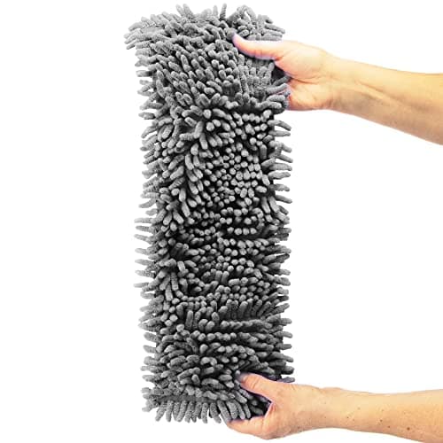 COM-FOUR® Housse de remplacement 4x pour essuie-sol - housse d'essuie-glace en microfibre chenille pour un nettoyage en profondeur de votre espace de vie (04 pièces - gris)