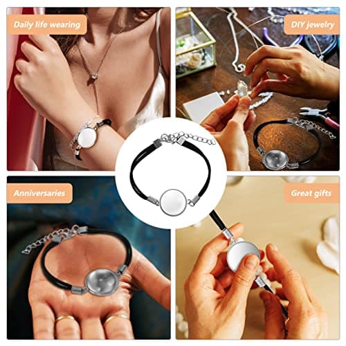 SEWACC 10 Pièces Bracelet Paramètres de Lunette pour La Fabrication de Bijoux Bracelets Vierges Bracelets en Verre Cabochons en Verre Clair Bracelets à Bricoler Soi-Même