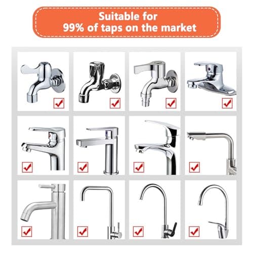 Thapncow 360 °Pivotant mousseur avec 3 modes douchette evier cuisine robinet,Embout Robinet,Mitigeur evier cuisine tete de robinet rotative,pour Robinets M22 ou M24 pour Cuisine/Salle de Bain(Argenté)
