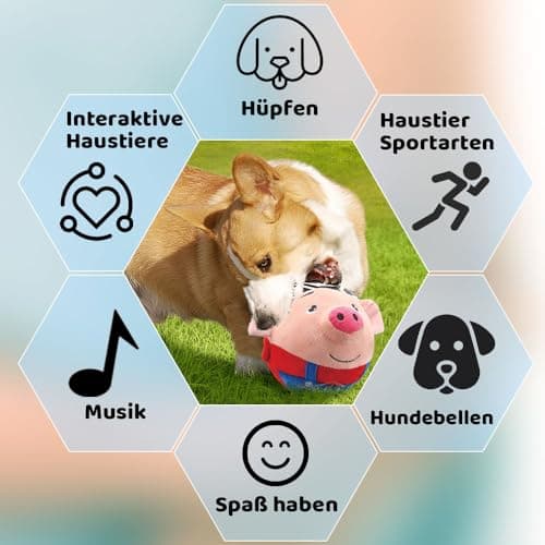 Jouet Chien Interactif, 2025 Jouet pour Chien, Jouet de Balle Rebondissante pour Chiens, Balle Interactive pour Chien, Active Moving Pet Plush Toy, Jouet Amusant Parlant et répétitif (#03)