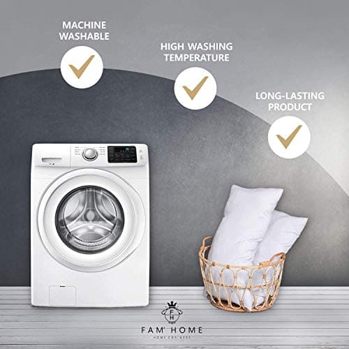 FAM Home Oreiller 50x60 Lot de 2 Anti Acarien I Coussin Rectangulaire Moelleux Microfibre Douces Hypoallergenique Entretien Facile