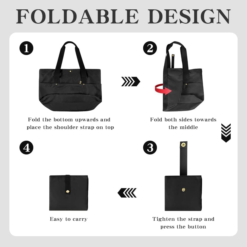 Aucuu Sac a Main Femme Cabas, Sac Fourre-tout Pliable, Sacs Ordinateur, Sacs Fourre-tout Pliable et Léger pour Femme pour Voyage, Gym, Travail, École