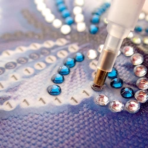 JJYHEHOT Stylo Diamond Painting Kit, Diamond Painting Accessoires en Résine avec 15 Embouts de Remplacement, Outils de Fabrication Artisanale de Peinture Diamant 5D pour Bricolage Artisanat