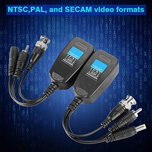 Sonew 2pcsVedio Balun Réseau émetteur HD CVI TVI AHD Puissance Passive Vidéo Audio Balun Émetteur-Récepteur Installation Facile