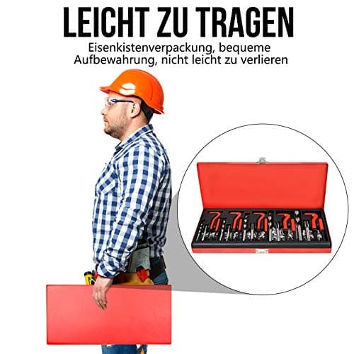 YRHome Kit d'outils de réparation de filetage 131 pièces pour voiture - Manchon fileté - Moteur M5 M6 M8 M10 M12
