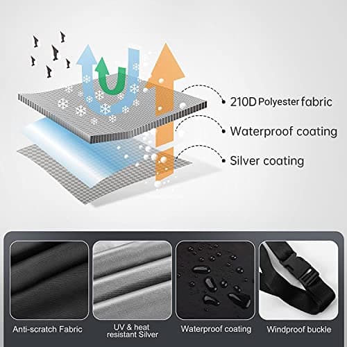 Maizjok Bache Moto Exterieur Etanche, Housse Moto Impermeable Interieur 210D Protection au Pluie poussière UV Hiver Été, Couverture pour Scooter Mobylette Moto Trail/Street/Scrambler (245x105x125cm)