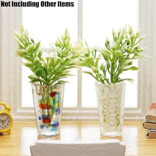 Odoria Miniature 1/12 Plantes en Pot 4Pcs Accessoire Maison de Poupée, Assortis