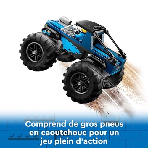 LEGO City Le Monster Truck Bleu, Jouet Camion Tout-Terrain et Minifigurine de Conducteur, Ensemble de Jeu Enfant Imaginatif, Cadeau Divertissant pour Garçons et Filles de 5 Ans ou Plus 60402