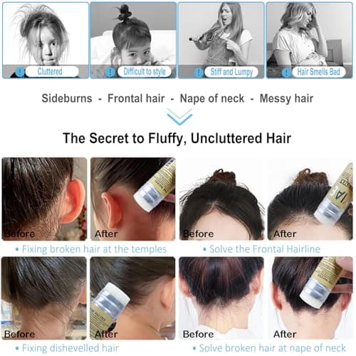 YIAE Wax stick hair (3 pièces), Bâton de cire cheveux femme et homme, Pommade coiffante non grasse pour cheveux rebelles, anti frisottis cheveux et edge control - 75 g x 3