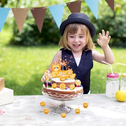 10 Pièces Lion Gâteau Topper, Décorations de Gâteau Lion, Animal Gâteau Toppers DIY Animaux Cake Toppers Figurine Gâteau LionThème Animal Gâteaux Décoration Anniversaire Décoration pour Enfants