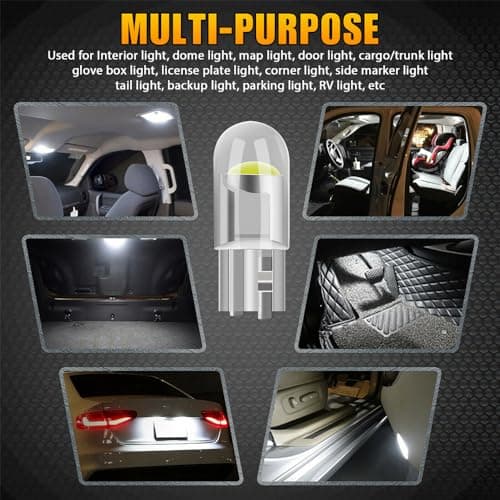 BINQILIN 30 Pieces W5W T10 LED Ampoule Voiture, Ampoule W5W LED, 12V 6500k 120LM COB Ampoule de Remplacement pour intérieur de Voiture
