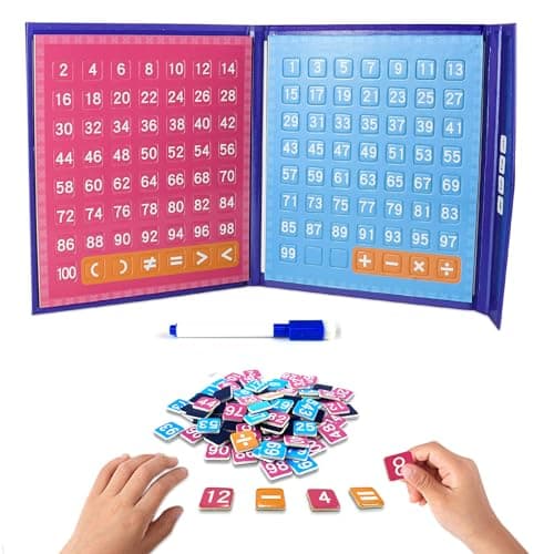 HNBTX Jeux Multiplication,Apprendre a Compter,Enfant Jeux Educatif,Jeu Educatif de Chiffres Magnétiques en Bois, Montessori Math pour pour 3+Ans.