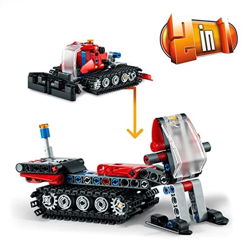 LEGO 42148 Technic La Dameuse, 2-en-1, Jouet de Maquette Véhicule, avec Motoneige Hiver, Jouet Éducatif, Garçons et Filles dès 7 Ans, Idée de Cadeau