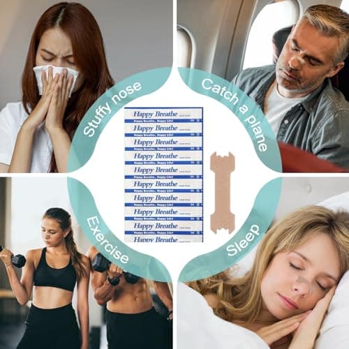 Aischens 120 Pièces Bandes Nasales Anti-Ronflement, Pas de Médicaments, Nasal Strips Patchs Nasaux Contre Ronflement pour Meilleure Respiration pendant le sommeil, Taille L (66 * 19mm)