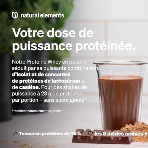 Protéine Whey en poudre – Chocolat – 1kg – 23g de protéines par portion – pour votre construction musculaire, hautement dosé – produit et contrôlé en laboratoire en Allemagne