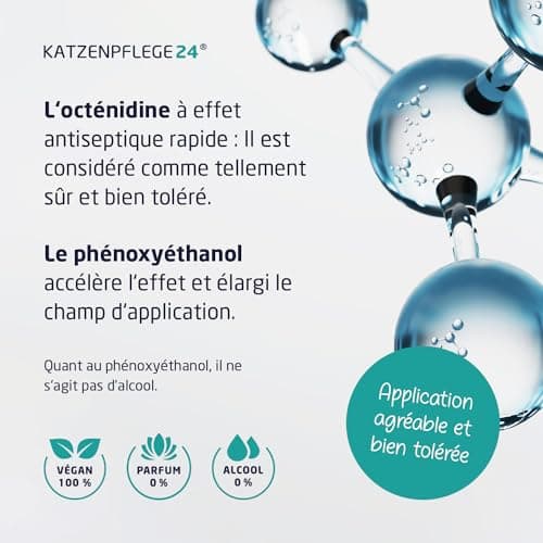 KATZENPFLEGE24 Spray antiseptique et cicatrisant octénidine chat - Désinfecte, apaise, soigne & protège tout type de plaies sans piquer la peau - 125 ml avec des substances actives éprouvé