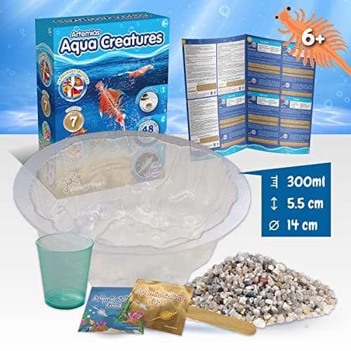 Science4you Artemia Créatures Aquatiques (Famille de Triops) Kit - Jouet Experiences scientifiques Enfants 5 6 7 8+ Ans - Créer Un écosystème pour Les Dragons d'eau Animaux Marins avec Petit Aquarium