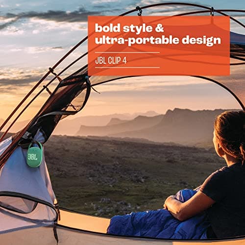JBL Clip 4 ECO, Enceinte Bluetooth portable, étanche à l'eau et à la poussière, Mousqueton intégré, Autonomie 10h, Blanche