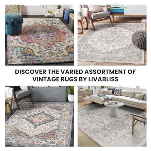 Livabliss MOC2301-43511 Tapis Vintage, Polypropylene, Gris, 130x180cm