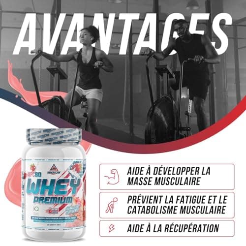 AS American Suplement | Premium Proteine whey | Boisson protéinée | Prisse de Masse Musculaire | Protéine Pure WPC80 | L-Glutamine | Kyowa Quality® (900 gr, Fraise)