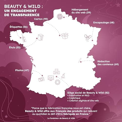 Sommeil, 1.9mg de Mélatonine pour mieux Dormir | FORMAT 4 MOIS - Calme l'esprit & le Corps, Valériane, Mélisse, Safran, Vitamine B6 | Sans accoutumance, 120 gélules, Made in France - Beauty&Wild