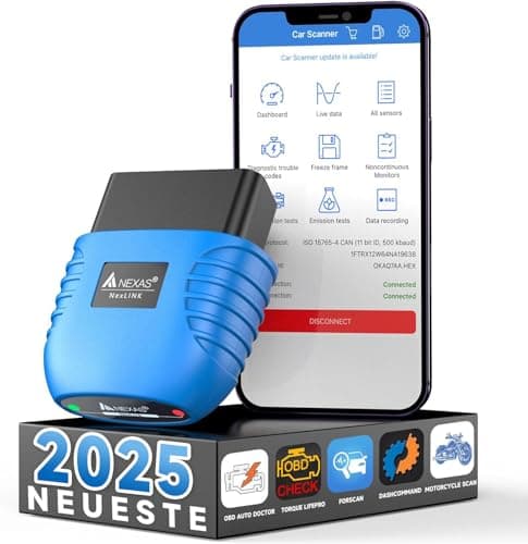Nexlink OBD2 Bluetooth 5.0 pour Voiture et Moto OBD2 Appareil de Diagnostic Bluetooth OBD2 Adaptateur Bluetooth pour iOS et Android