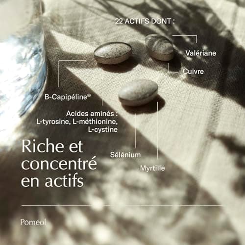 POMÉOL | Complément Alimentaire Pigmentation Cheveux Blancs & Gris | Spécial couleur, Retarde l’apparition des cheveux blancs | Stimule la pousse et freine la chute | 30 jours, 60 comprimés