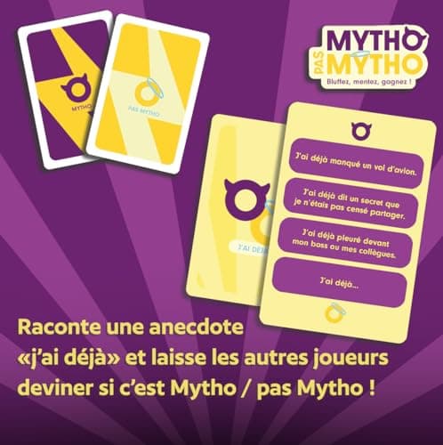 Mytho Pas Mytho - Jeu de Societe - Jeu d'ambiance et de Bluff Entre Amis ou Entre collègues - Jeu de Société Adulte - 2 à 8 Joueurs - Jeu de Cartes dès 16 Ans